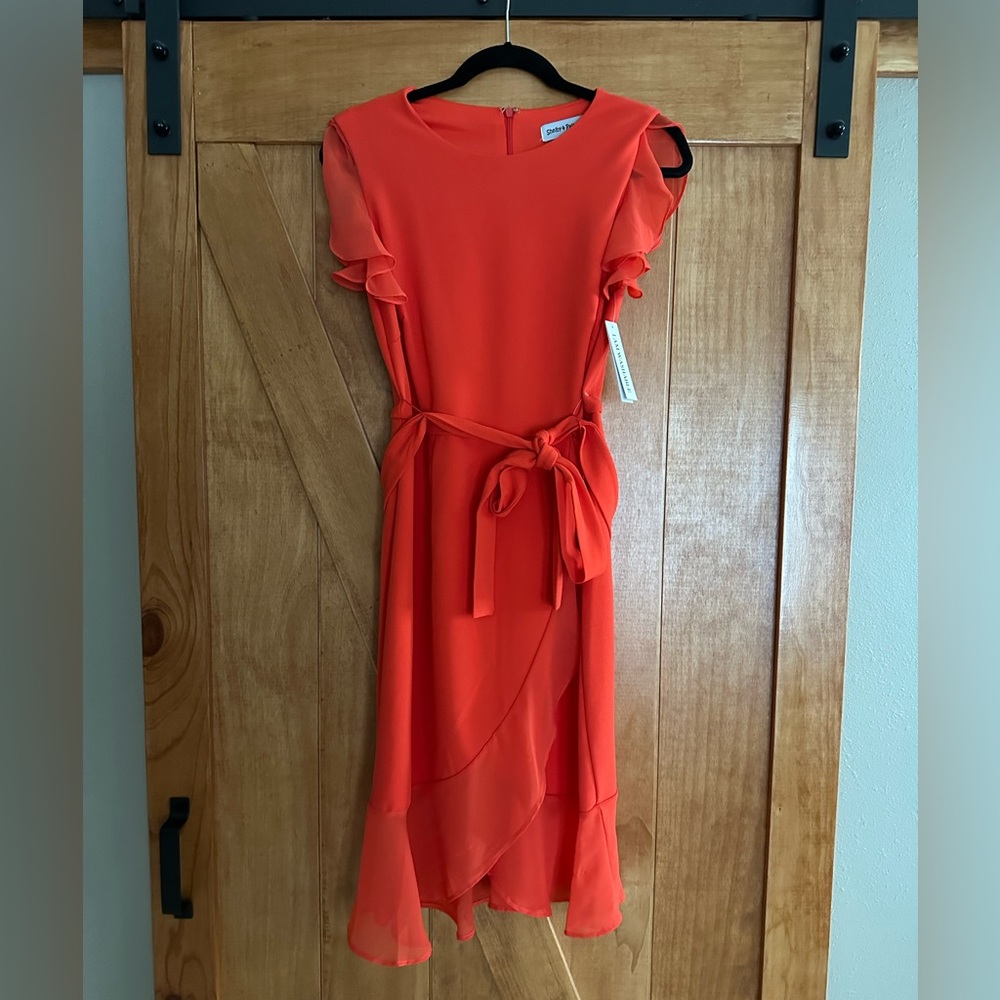 Coral Fluttern Sleeve Dress size 8